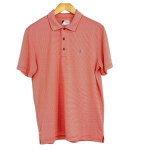IZOD Golf Polo – Orange & White Pinstripe